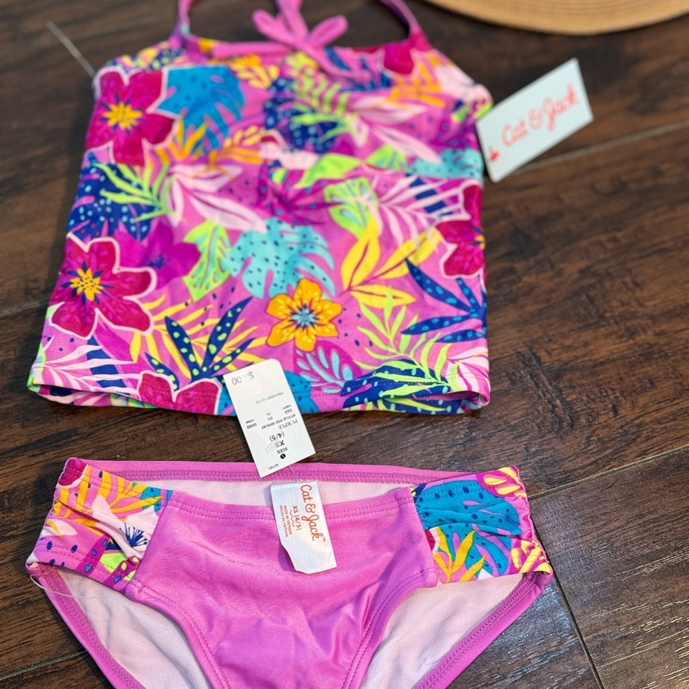 Cat & Jack Pink and Purple Bikini Set